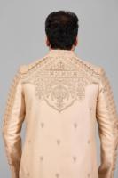 Costume traditionnel Jodhpuri pour homme, noir, avec perles de verre et broderies en soie Dhaga, tenue de soirée formelle ethnique pour mariage.