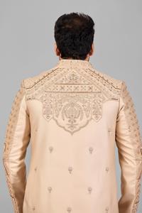 Costume traditionnel Jodhpuri pour homme, noir, avec perles de verre et broderies en soie Dhaga, tenue de soirée formelle ethnique pour mariage. - Product Image 3