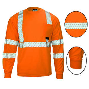 Camiseta de Seguridad de Alta Visibilidad ANSI Clase 1, Impermeable, de Poliéster de Alta Calidad, para Trabajo de Construcción, con Logotipo Personalizado, Manga Larga, Reflectante - Product Image 1