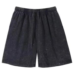 Shorts de jogging amples pour homme, 100% coton, séchage rapide, style vintage délavé à l'acide, collection été - Product Image 4