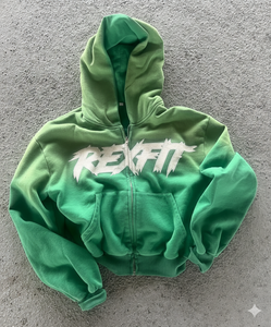 Sudaderas con capucha de nuevo diseño del fabricante líder, con logotipo serigrafiado, pedrería personalizada, estilo urbano, extragrandes, con efecto descolorido por el sol y cremallera. - Product Image 5