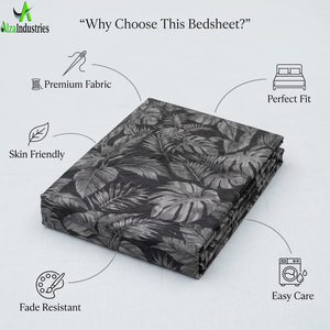 ชุดผ้าปูที่นอนลายใบไม้เขตร้อนสุดหรู พร้อมปลอกหมอน ผ้าไมโครไฟเบอร์นุ่มพิเศษ ขนาดคิงไซส์/ดับเบิ้ลไซส์ สำหรับใช้ในบ้านและโรงแรม - Product Image 5