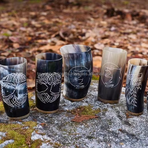 Handmade Natural Hand Carved Drinking Horn Cup /<b>Glass</b> Viking Horn <b>Shot</b> Cups <b>Glasses</b> - Product Image 1