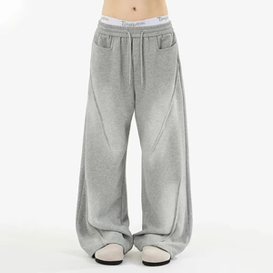 กางเกงวอร์มขาตรงทรงหลวมผ้าฝ้าย 100% ปี 2026 คุณภาพสูง สไตล์วินเทจฟอกสี เอวยางยืดสำหรับผู้ชาย บริการ OEM - Product Image 2