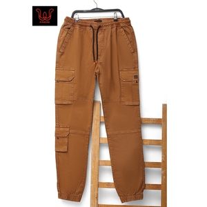 Printed <b>Men</b> Cargo Pull-On Joggers – <b>Elastic</b> Waist Utility Pants with Multi-Pockets, Slim Fit Cotton Stretch <b>Trousers</b> - Product Image 2