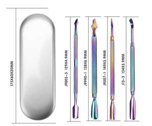Juego de Empujadores de Cutículas de Acero Inoxidable, 4 Piezas, Color Deslumbrante, Recubrimiento de Titanio - Product Image 6