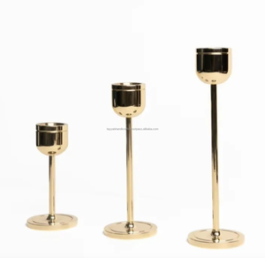 Luxury Iron Metal <b>Candle</b> Holders Wedding <b>Gold</b> Pillar <b>Candle</b> Holder Set Home Party <b>Candles</b> Decorative from India - Product Image 4
