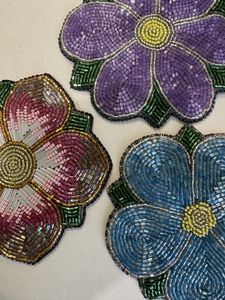 Posavasos Artesanales Bordados con Cuentas, Hechos a Mano con Cuentas Premium, Forma Personalizada, MD HANDICRAFTS, para Café, Té y Mesas de Comedor - Product Image 4
