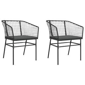 Chaise de jardin en polyrotin noir, matériaux résistants aux UV - Product Image 2