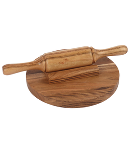 Rodillo y tabla de amasar de madera de acacia para la preparación de masa en la cocina, herramienta para hacer chapati. - Product Image 3