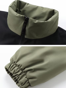 Men's Casual Turn-down Collar Zip-Up Fleece Jacket for Autumn Winter 3-Area Print Customizable Left/Right Chest Back - Product Image 5