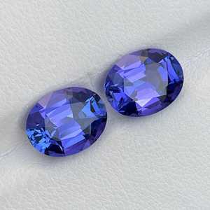 Par de Tanzanitas Naturales Certificadas, Corte Ovalado, Piedras Sueltas para Pendientes, Tanzanita Azul Púrpura de Alta Calidad - Product Image 5