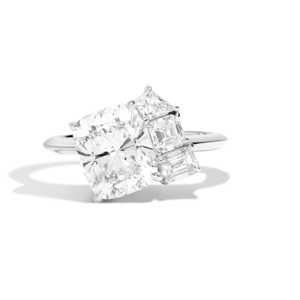 4 Carat Cushion Cut Lab Grown Diamond Engagement Ring Kite Asscher Emerald Accent Band Wholesale 10K 14K 18K <b>Solid</b> Gold Factory - Product Image 3
