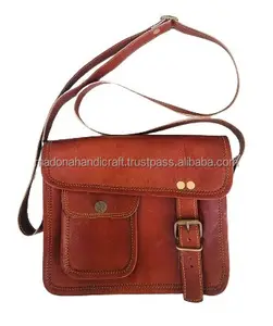 Bolsa de bolso exclusiva estilo vintage para senhora, artesanato madona, couro legítimo com bolso interno de um lado e correntes de lona, tendência para o exterior