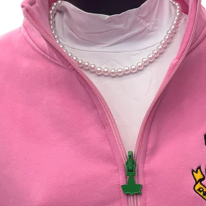 Sorority Inc Pull d'hiver à col zippé pour femme, en polaire, brodé de lettres grecques, écologique, décontracté, sportif, haute qualité - Product Image 4