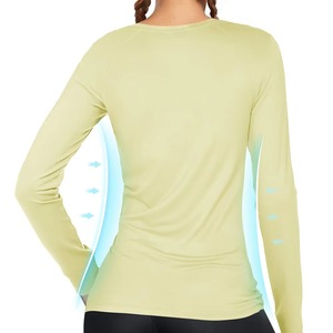 T-shirt de compression ajusté pour femme, anti-humidité, en poly-spandex, haut de sport, vente en gros, vêtement de sport vierge - Product Image 3