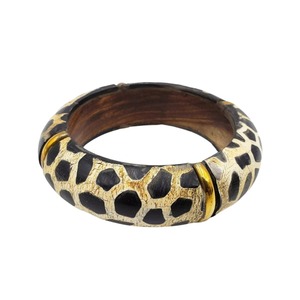 Brazalete de Cuerno de Búfalo con Patrón de Vetas Negras, Joyería Clásica para Regalo de Fiesta - Product Image 1