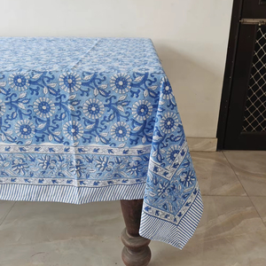 Mantel Rectangular Moderno Hecho a Mano, 100% Algodón, Personalizable, con Estampado a Bloque, Diseño Sólido, para Bodas, Fiestas y Eventos al Aire Libre - Product Image 1