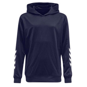 Men's Navy Blue Hooded Sweatshirt Regular Fit Solid Color Casual Sportswear Breathable Knitted Polyester Long Sleeve Winter - Product Image 1