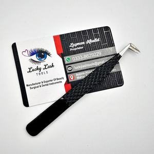 Pince à cils premium à 90 degrés, pointe en fibre noire personnalisée, marque privée, en acier inoxydable, pour volume, durable, LUCKY - Product Image 4