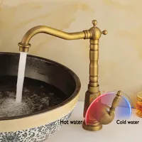 Robinet de lavabo et mitigeur d'évier de cuisine en laiton, finition Bronze antique, Or, Noir, à poser sur comptoir, eau chaude et froide, vente en gros d'usine, OEM