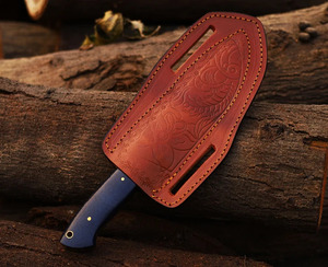 <b>Mirror</b> Polish Fixed Blade Hunting Knife Navy Blue Resin Handle Skinning Knife EDC Bushcraft <b>Camping</b> Knife Wholesale Custom Logo - Product Image 4