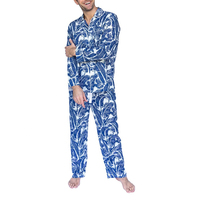 Conjunto de Pijamas de Satén para Hombre, Casual, Térmico, Transpirable, de Secado Rápido, Suave, de Manga Larga, Dos Piezas, para Adultos y Jóvenes, Primavera/Otoño
