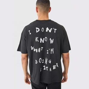 Nouveau T-shirt grande taille à manches courtes en jersey respirant polyester/coton, style streetwear tendance, coupe ample et oversize - Product Image 3