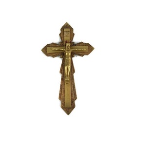 Handmade Brass Church Cross Religious <b>Wall</b> Decoration With Antique Finish For Christian Worship And Spiritual Gifts - Product Image 1
