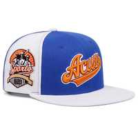 Topi Snapback Unisex Hitam Putih Kuning Logo Bordir Tangan Gaya Jalanan Kasual Dapat Disesuaikan