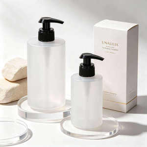 ขวดปั๊มทรงกระบอกแบบกำหนดเอง ยี่ห้อ Unalilia ขนาด 300 มล. 500 มล. สำหรับโลชั่น ครีมอาบน้ำ สบู่เหลว  วัสดุ PET ขุ่น  พร้อมบริการปั๊มตราทอง/สกรีนพิมพ์ - Product Image 3