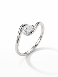 Bague de fiançailles solitaire 8x6mm, couleur DE, 1,25 ct, VVS2, or massif 18 carats, diamant de laboratoire taille poire, luxe quotidien pour femme - Product Image 2