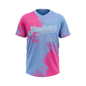 Custom Sublimated 2 Button Baseball Jersey Women's <b>Red</b> Gold Team Wear Moisture Wicking Athletic Sportswear 100% Polyester Plus - Product Image 5