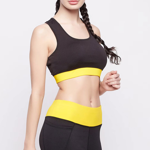 Soutien-gorge de sport pour femme, maintien moyen, sans bretelles, avec logo frontal, respirant, séchage rapide, 100% coton, pour yoga, fitness et gym, avec logo personnalisé, effet push-up - Product Image 3