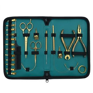 Kit d'outils professionnels pour extensions capillaires en acier inoxydable de qualité chirurgicale, comprenant une pince à sertir plate, un outil à boucle et un fil pour perruque - Product Image 4