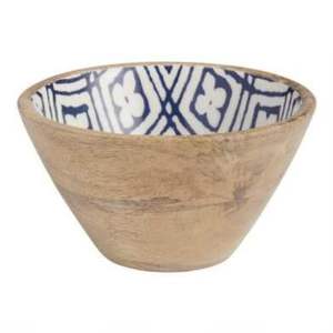 Juego de Tazones para Servir de Madera de Mango Hechos a Mano con Incrustaciones de Esmalte, Venta al Por Mayor |   Ensaladeras Geométricas Decorativas para el Hogar y Restaurantes - Product Image 3