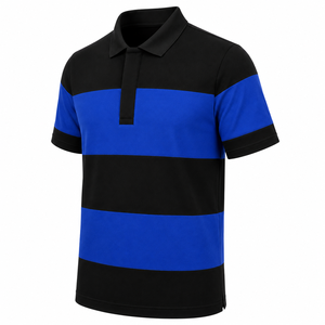 Camisa a Rayas para Hombre con Logotipo Personalizado, Estilo Chic Y2K, Manga Corta, Rayas en Bloques, Camisa a Rayas Premium de Moda para Hombre - Product Image 5