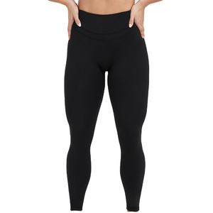 Leggings Deportivos de Cintura Alta para Mujer, Sin Costuras, Ecológicos, de Spandex/Algodón, Color Sólido, Precio al por Mayor - Product Image 1