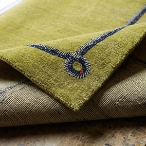 Modern Olive Green Hand Knotted Wool Area Rug Minimalist Border Design Handmade Carpet for Living Room Bedroom Decor - Product Image 6