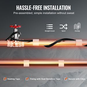 Nastro Riscaldante Antigelo per Grondaie da 24FT 5W/FT per Sciogliere Neve e Ghiaccio sul Tetto - Product Image 6