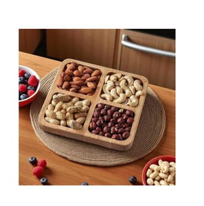 Plateau en bois pour fruits secs, élégant centre de table, plat décoratif pour la maison, pièce unique, pour le Ramadan - Product Image 4