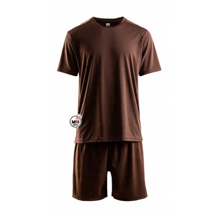 Conjunto de camiseta y pantalones cortos de algodón negro para hombre, cuello redondo, estampado con letras, transpirable, ropa informal de verano, camiseta de manga corta - Product Image 5