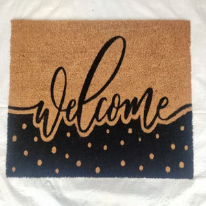 Tapis de bienvenue en fibre de coco naturelle écologique, rectangulaire, fabriqué à la machine, antidérapant, lavable, durable, pour l'extérieur, l'intérieur, la maison, le bureau - Product Image 1