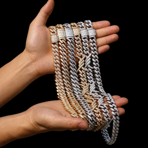 New Trendy Full Iced Barbed Wire Cuban Link Moissanite Diamond Chain Hip Hop Man's <b>Statement</b> Luxury Man's Party Jewelry <b>Necklace</b> - Product Image 5