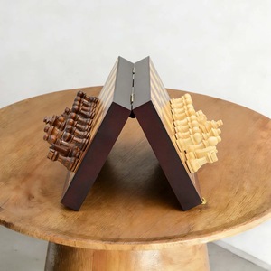 Échiquier Rectangulaire Rustique Poli Écologique ILAHI 100% Fait Main en Bois Pur Style Animalier/Amoureux Taille Personnalisée - Product Image 2