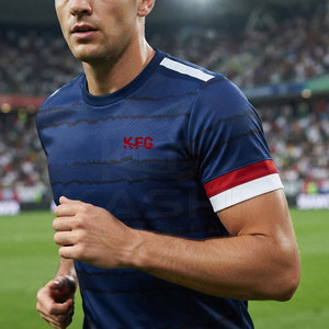 Nouveau design de maillot de football pour hommes, commande en gros, respirant, avec impression par sublimation pour l'entraînement d'équipe - Product Image 6