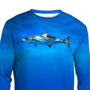 Chemise de pêche à manches longues pour homme, couleur unie, respirante, UPF 50, 100% polyester, service OEM personnalisé, prix le plus bas, logo personnalisé - Product Image 4