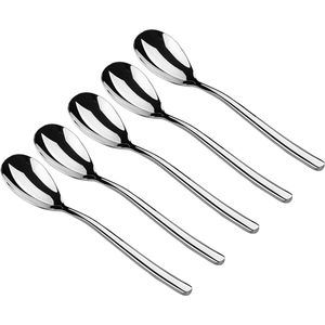 Ensemble de 5 cuillères en acier inoxydable SUS 304 de 6 pouces pour yaourt, café, expresso, crème glacée, petits desserts - Product Image 1