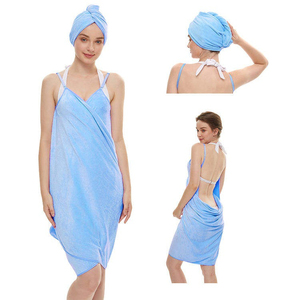 Toalla de Pelo de Algodón Tejido Desechable con Rayas, Ecológica, Ultra Absorbente y de Secado Rápido para Mujer, Venta al por Mayor de Fábrica - Product Image 3