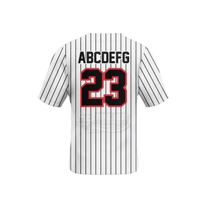 Custom Baseball Jersey Men's <b>White</b> Black Striped Custom Back Print Short Sleeve Regular Fit Adult All Seasons Breathable - Product Image 1